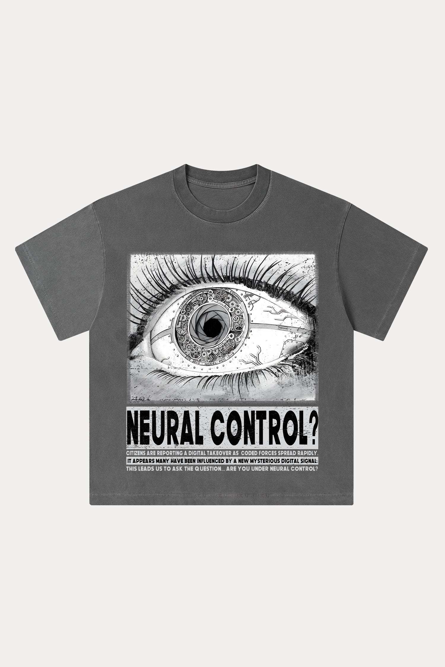 Evilnova Neural Control Washed Streetwear T-Shirt-Evilnova