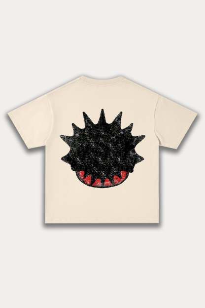 Evilnova Cartoon Characters Cotton Oversize T-Shirt-Evilnova