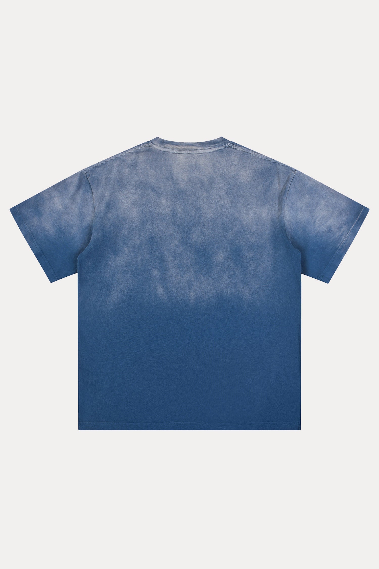 Evilnova Gradient Navy Basic Logo Distressed Washed T-Shirt-Evilnova