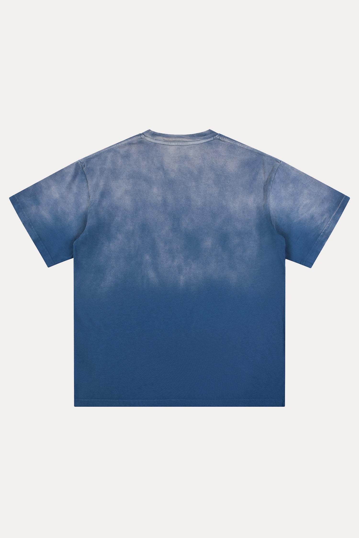 Evilnova Gradient Navy Basic Logo Distressed Washed T-Shirt-Evilnova