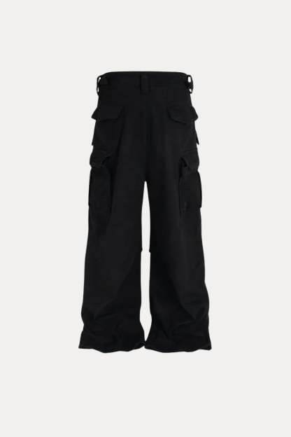 Evilnova Black Multi-Pocket Baggy Cargo Pants-Evilnova