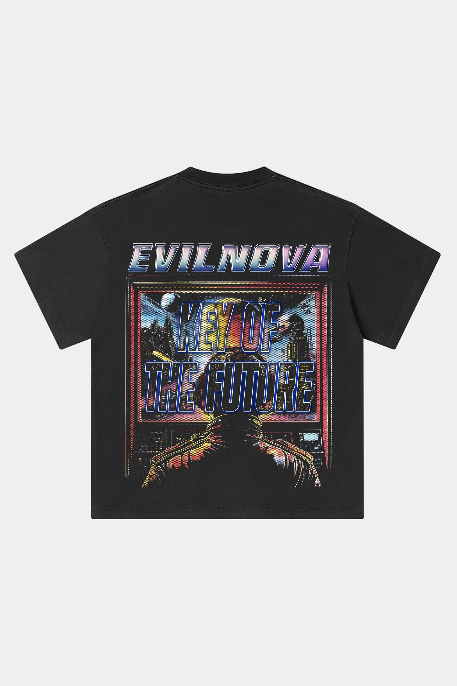 Evilnova Control The Future Washed Streetwear T-Shirt-Evilnova