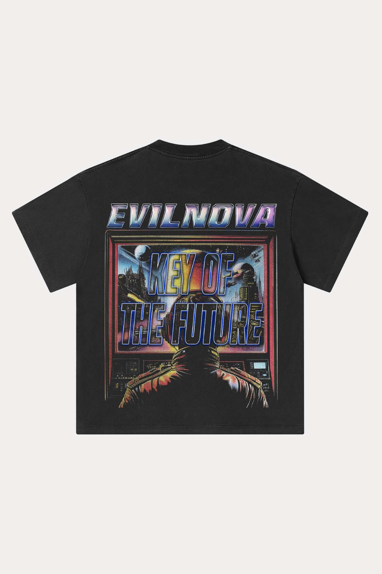 Evilnova Control The Future Washed Streetwear T-Shirt-Evilnova