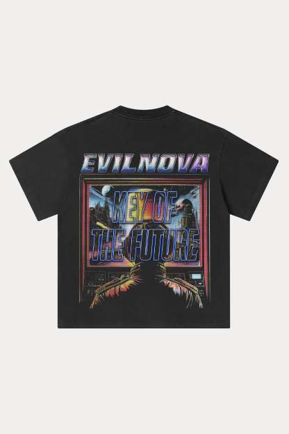 Evilnova Control The Future Washed Streetwear T-Shirt-Evilnova