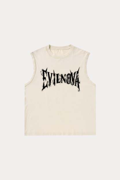 Evilnova Faded Logo Washed Tank Top-Evilnova