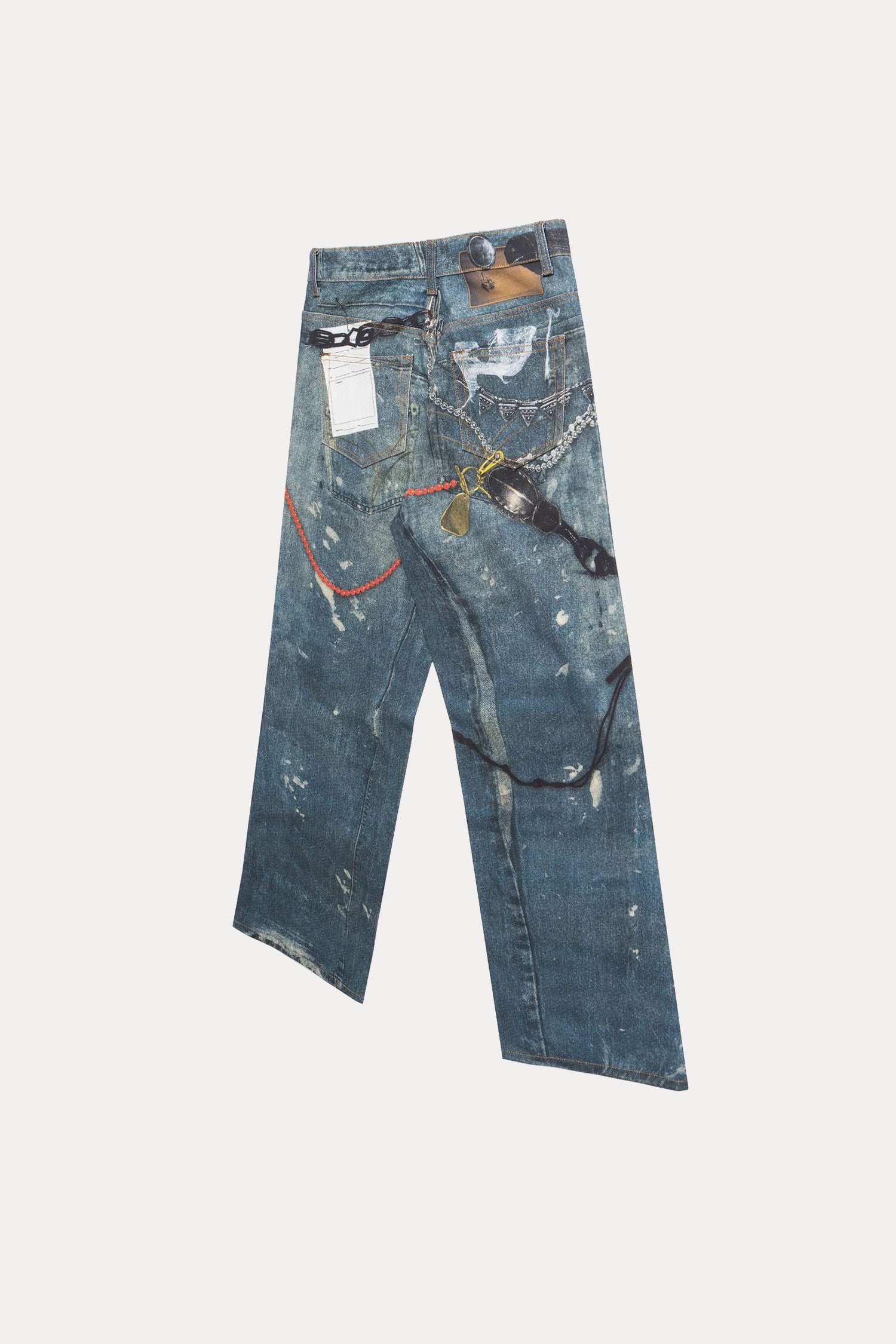 Evilnova 3D Print Washed Baggy Jeans-Evilnova