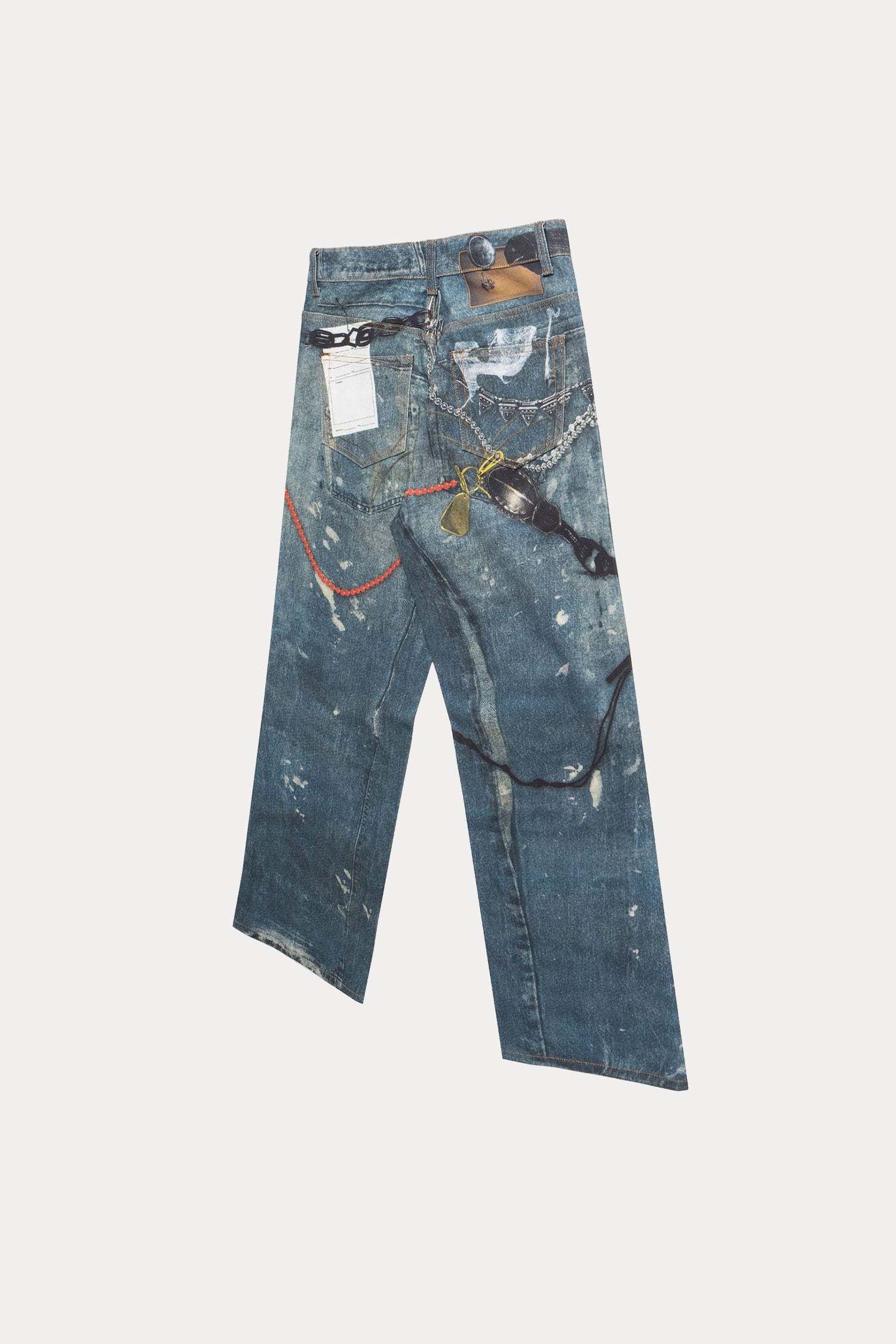 Evilnova 3D Print Washed Baggy Jeans-Evilnova
