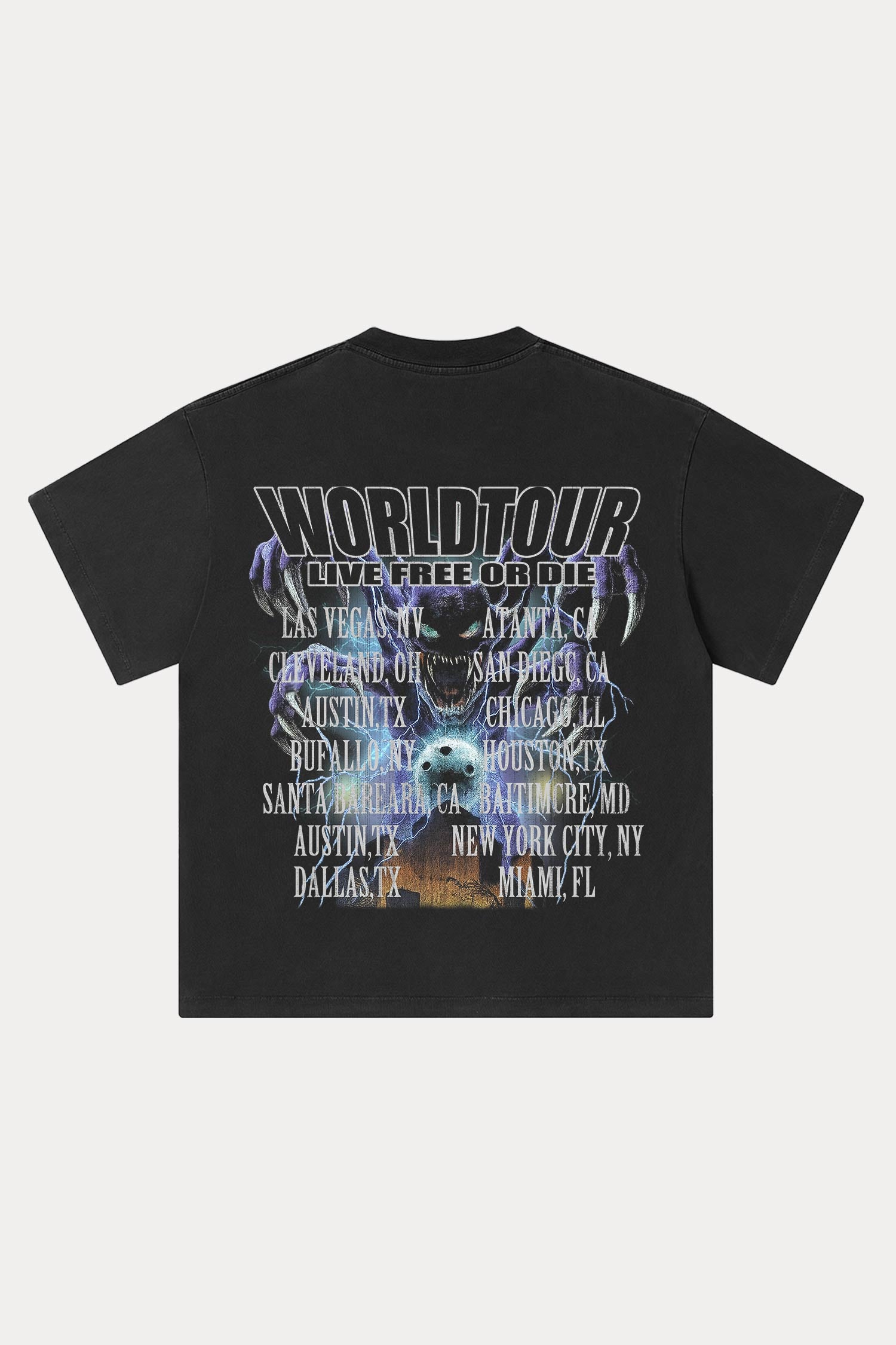 Evilnova Chaos Washed Streetwear T-Shirt-Evilnova