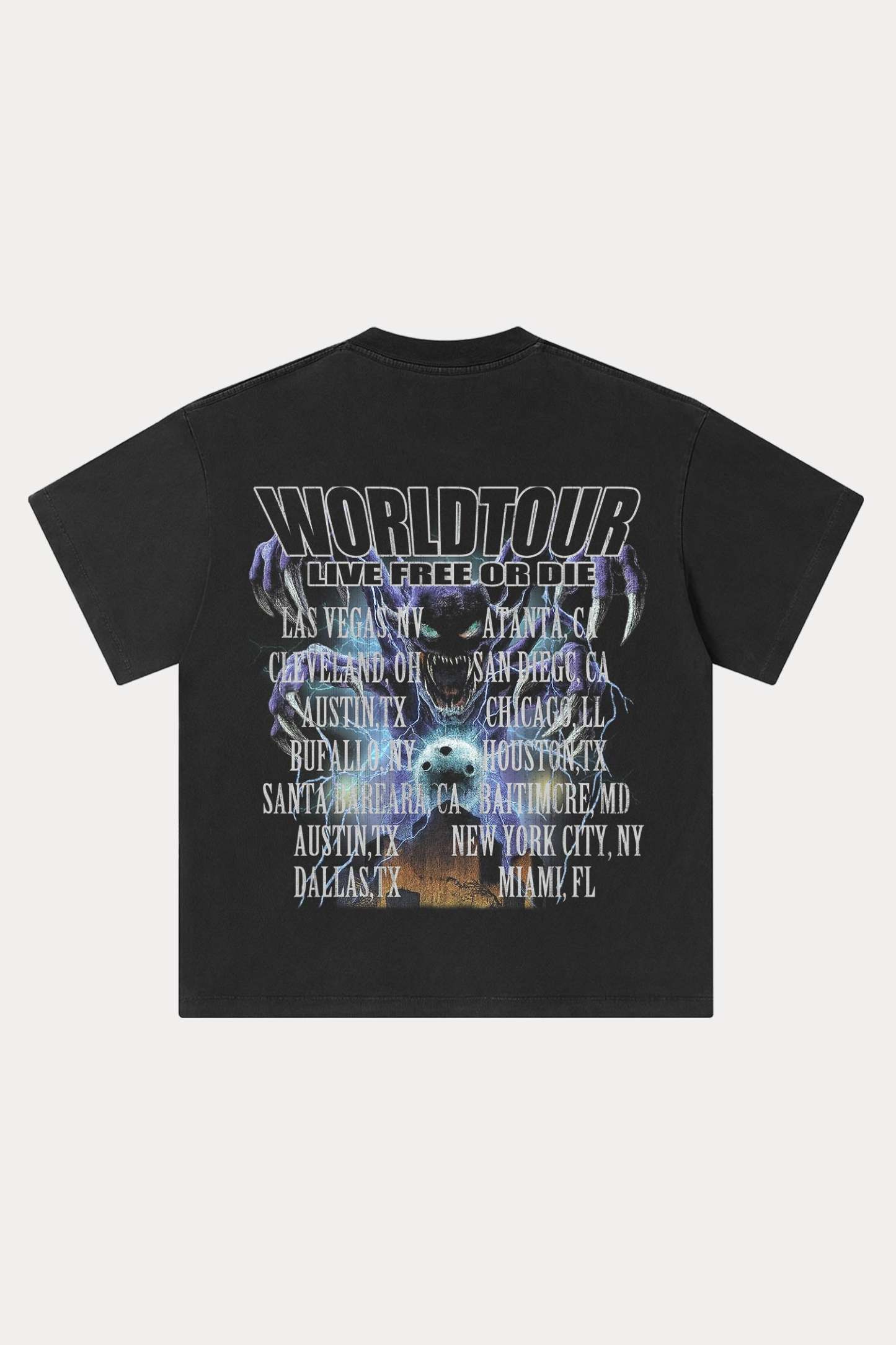 Evilnova Chaos Washed Streetwear T-Shirt-Evilnova