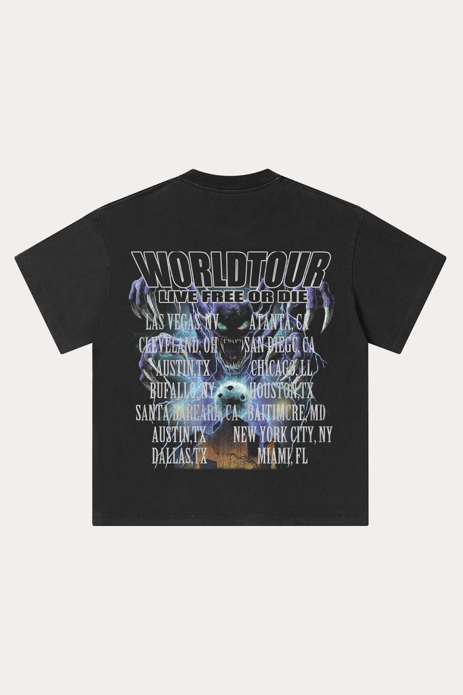 Evilnova Chaos Washed Streetwear T-Shirt-Evilnova