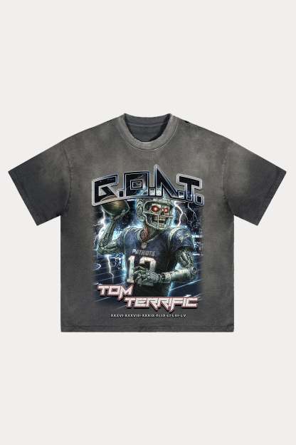 Evilnova Goat Distressed Washed T-Shirt-Evilnova