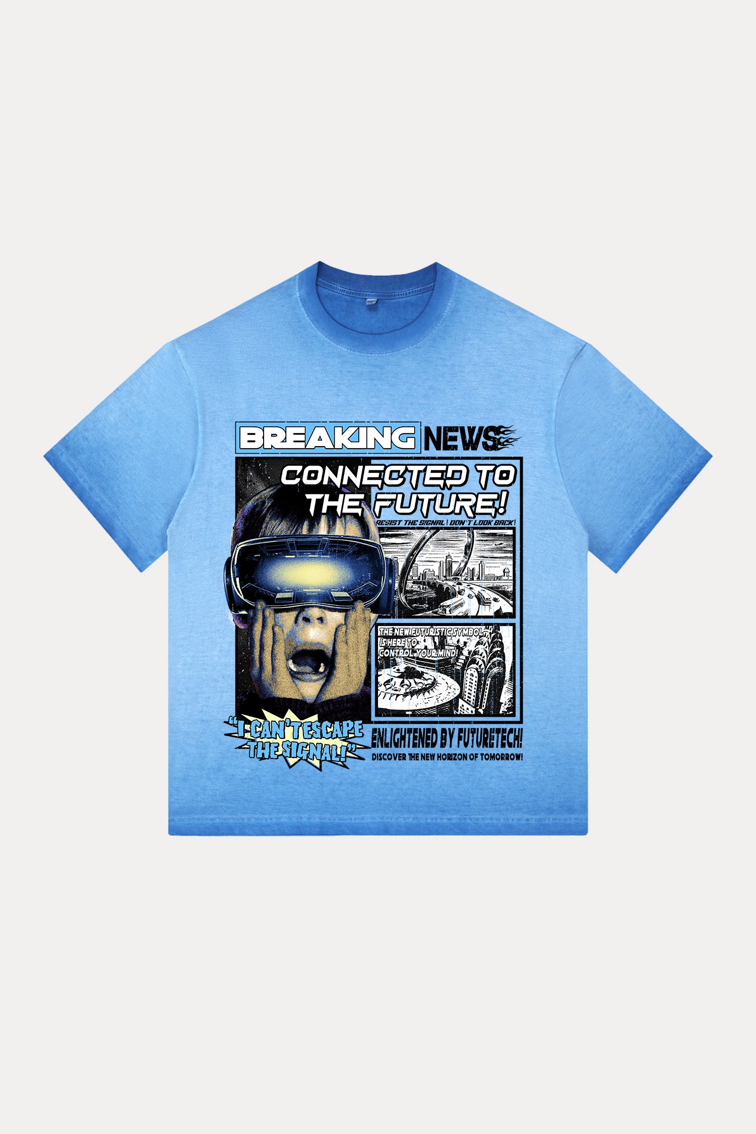 Evilnova Breaking News Gradient Washed T-Shirt-Evilnova