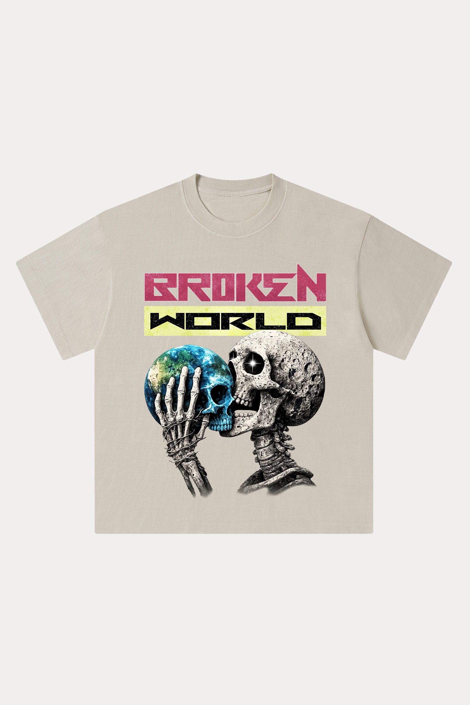 Evilnova Broken World Washed Streetwear T-Shirt-Evilnova