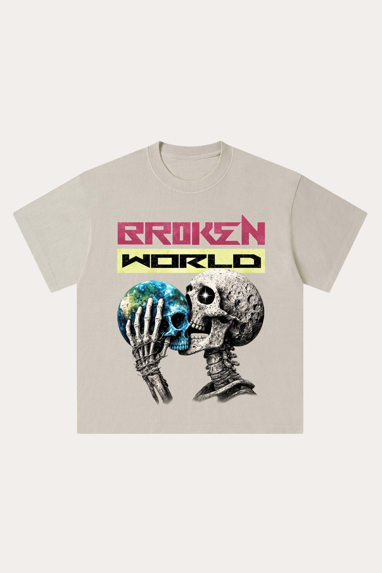 Evilnova Broken World Washed Streetwear T-Shirt-Evilnova