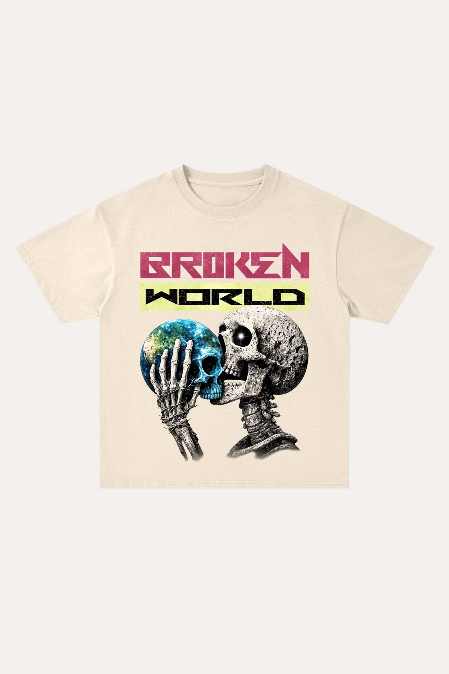 Evilnova Broken World Cotton Oversize T-Shirt-Evilnova