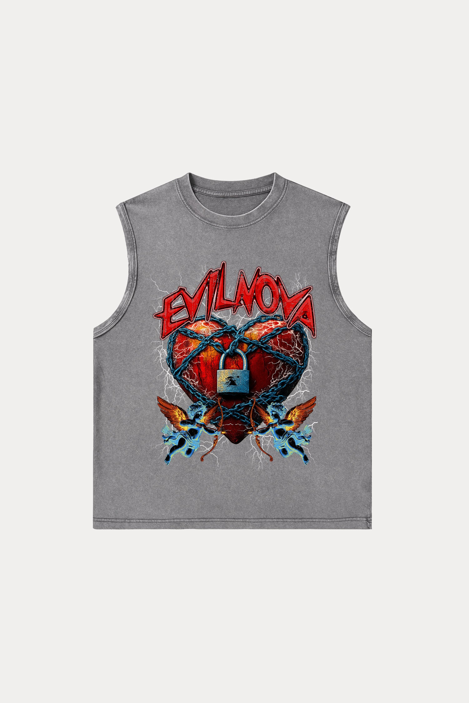 Evilnova Lock Washed Tank Top-Evilnova