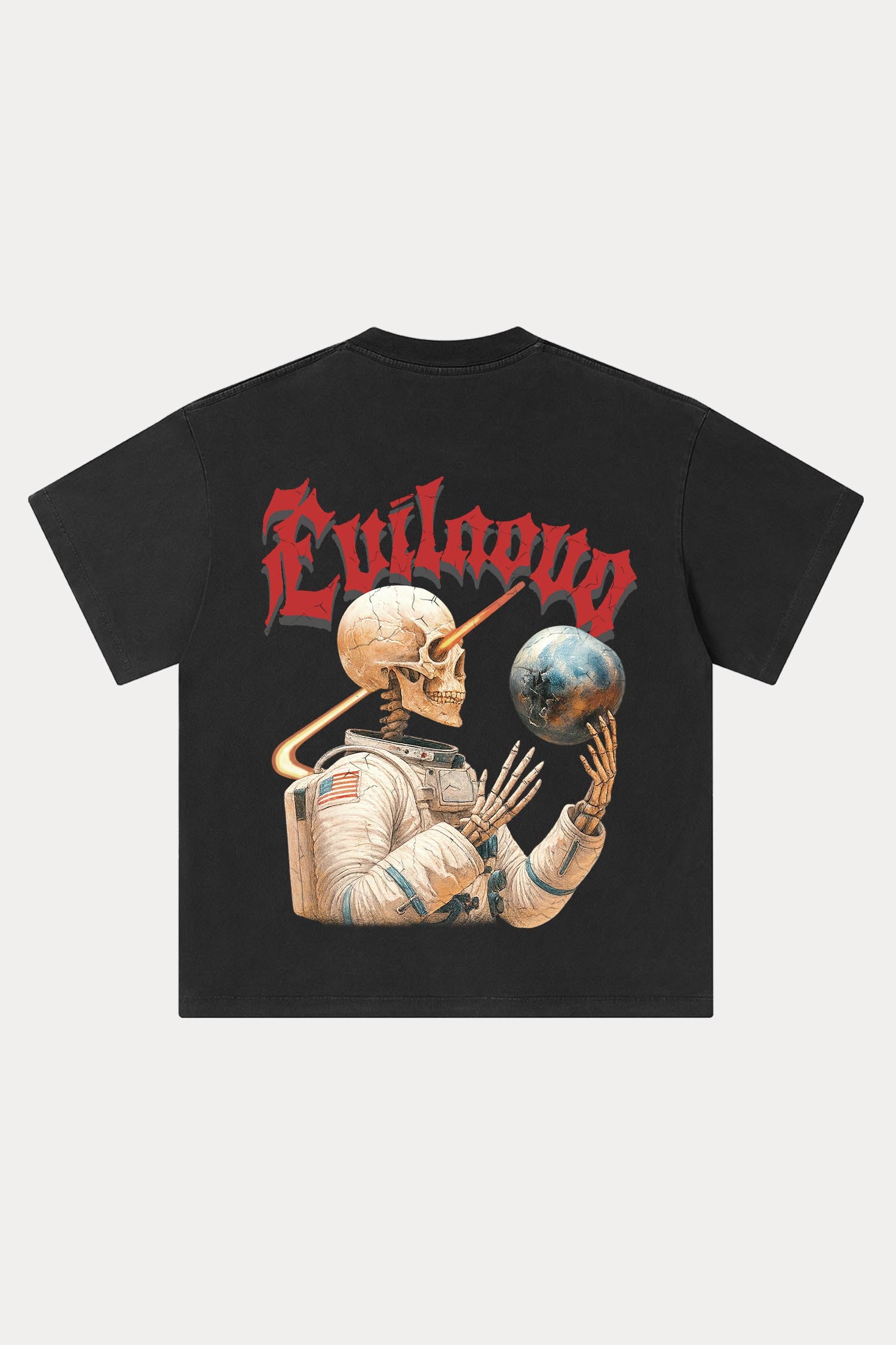 Evilnova Cosmic Explorer Washed Streetwear T-Shirt-Evilnova