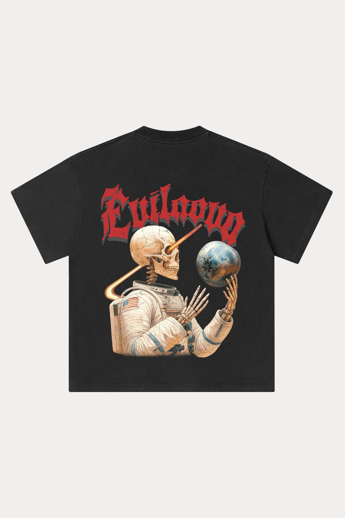 Evilnova Cosmic Explorer Washed Streetwear T-Shirt-Evilnova