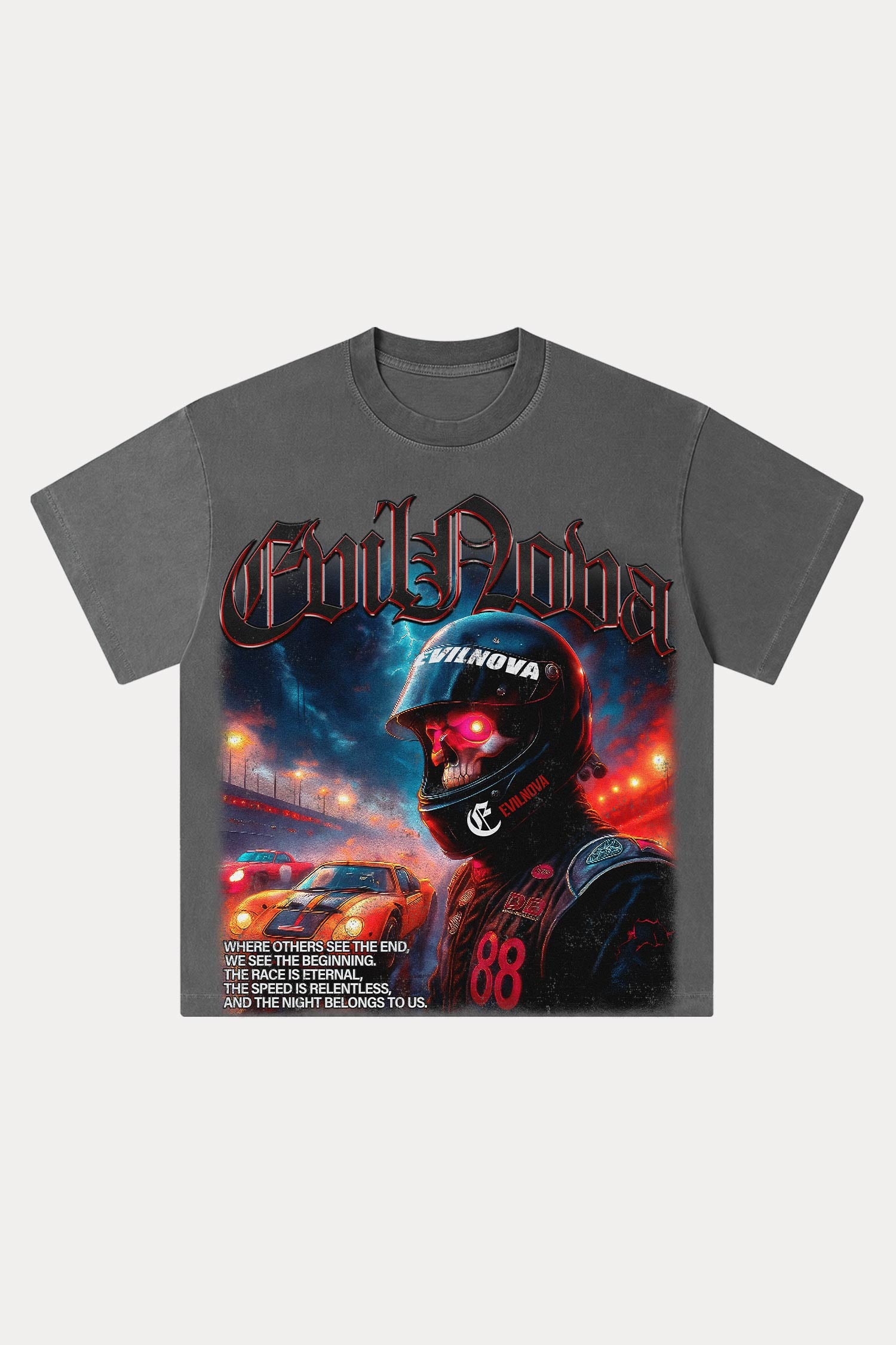 Evilnova The Race Is Eternal Washed Streetwear T-Shirt-Evilnova
