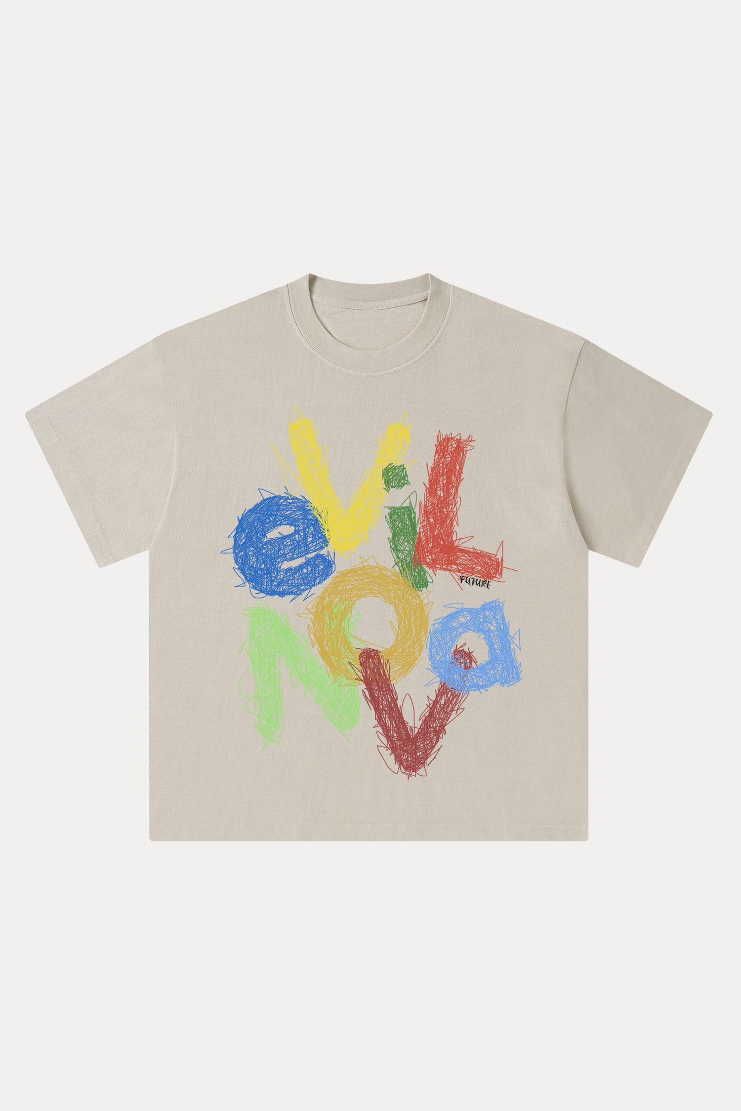 Evilnova Scrawl Logo Washed Streetwear T-Shirt-Evilnova