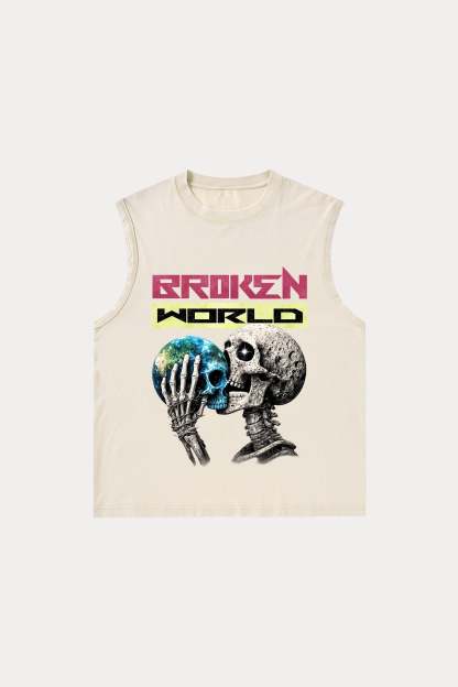 Evilnova Broken World Washed Tank Top-Evilnova