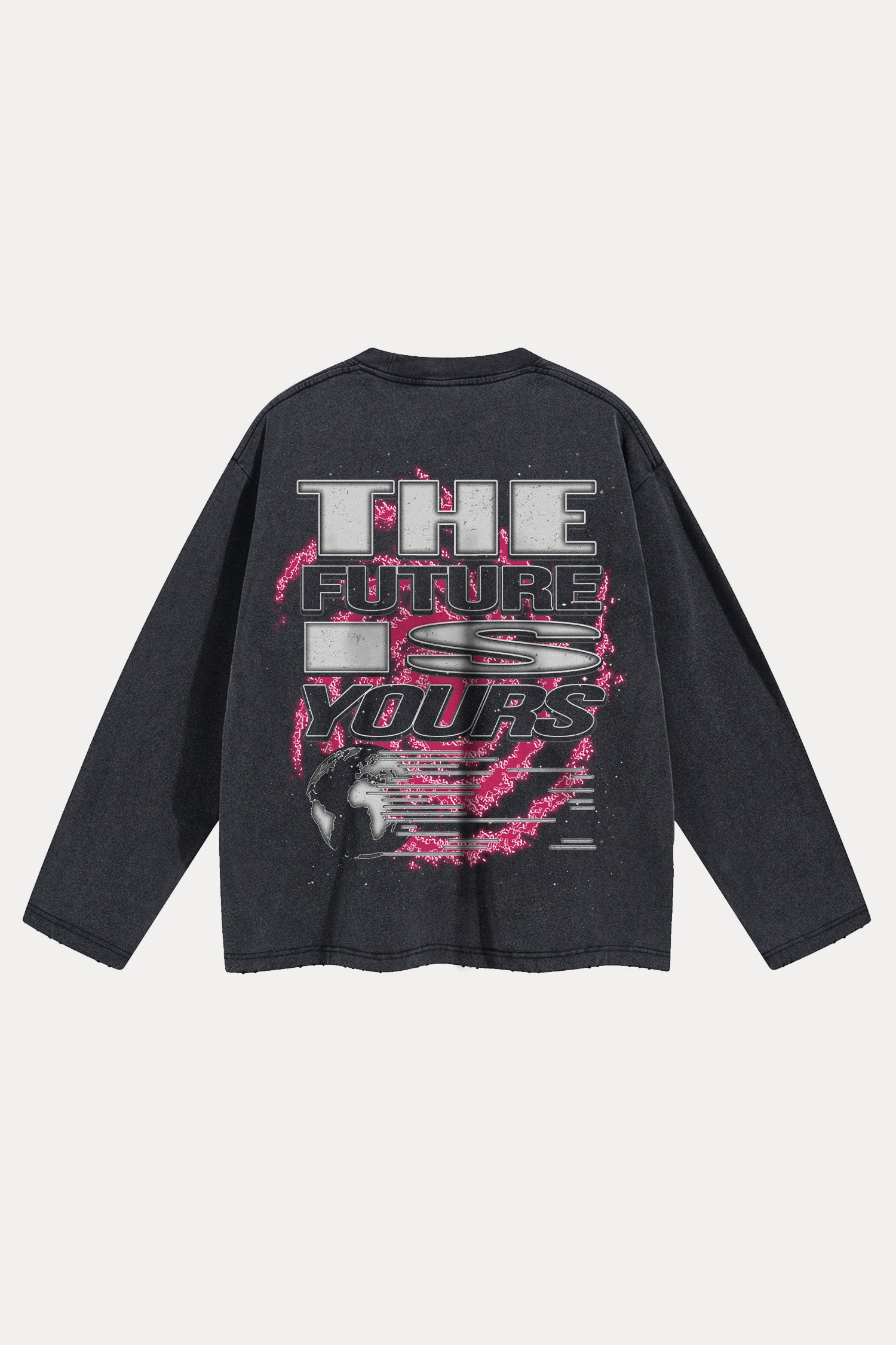 Evilnova Galactic Child Distressed Washed Long Sleeve Tee-Evilnova