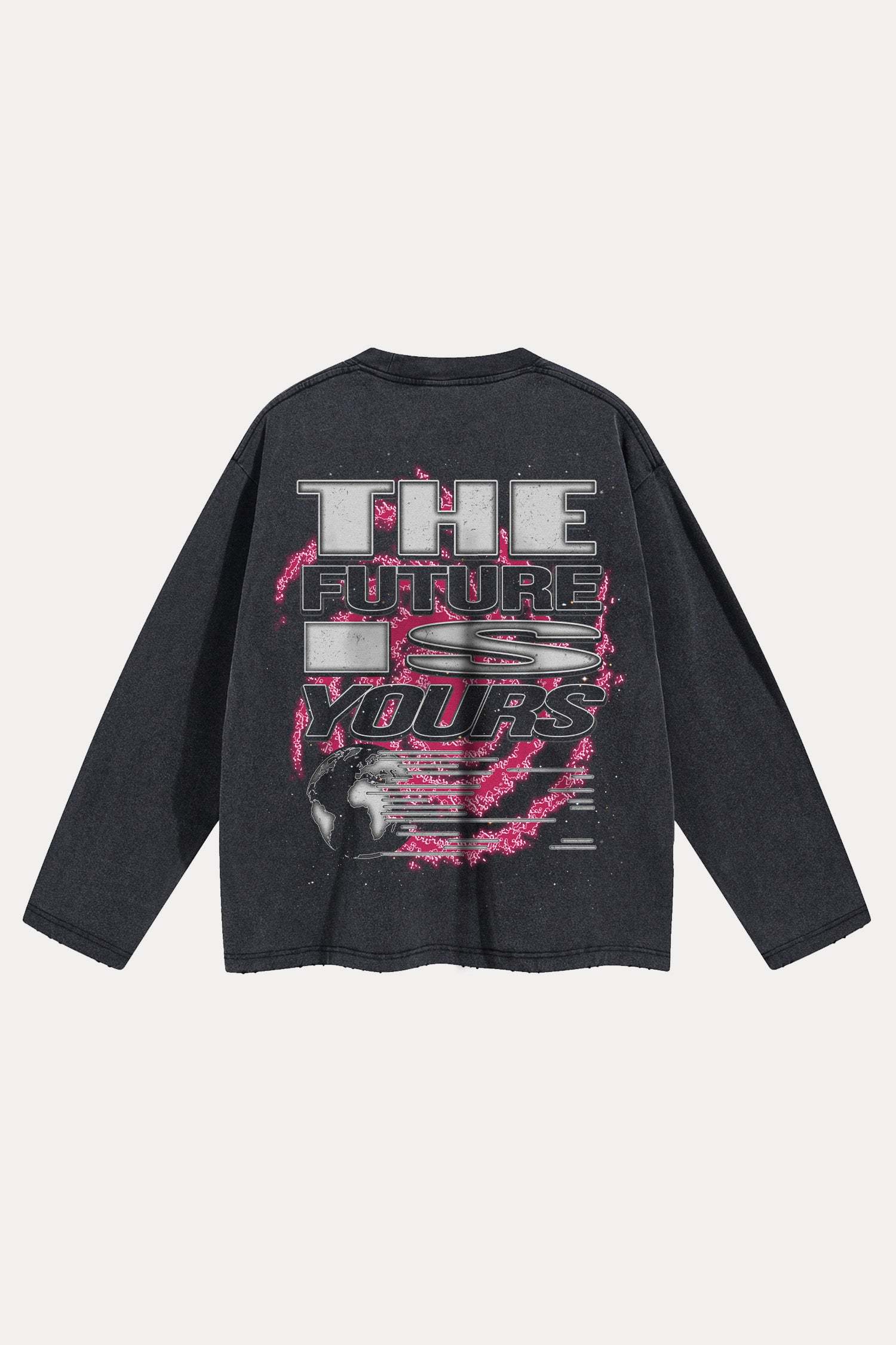 Evilnova Galactic Child Distressed Washed Long Sleeve Tee-Evilnova