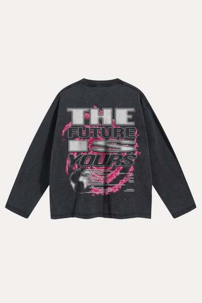 Evilnova Galactic Child Distressed Washed Long Sleeve Tee-Evilnova