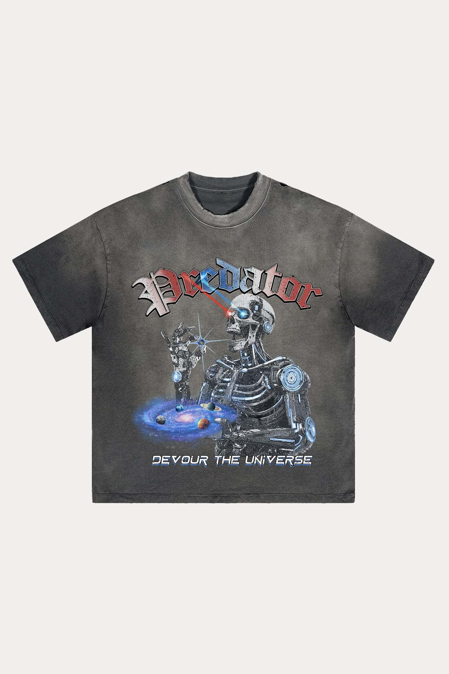 Evilnova Predator Distressed Washed T-Shirt-Evilnova
