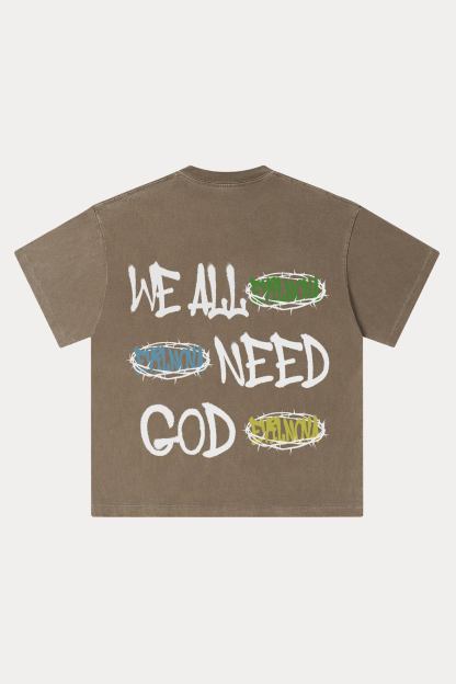 Evilnova We All Need Good Washed Streetwear T-Shirt-Evilnova