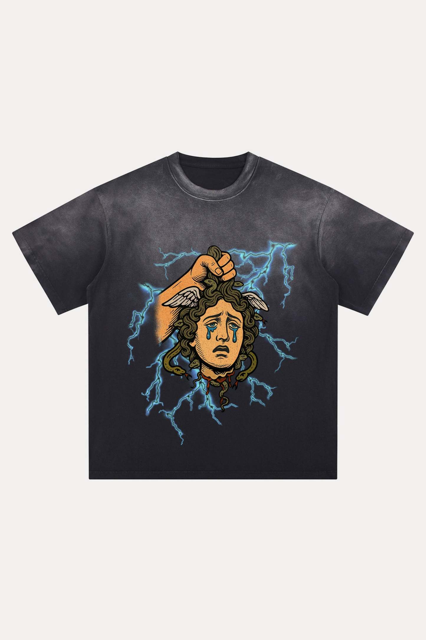 Evilnova Judgment Distressed Washed T-Shirt-Evilnova