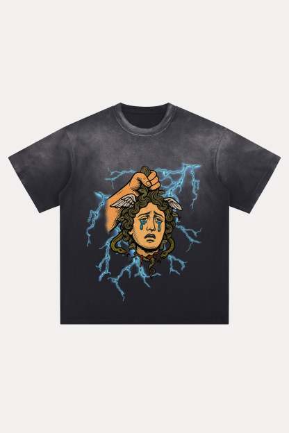 Evilnova Judgment Distressed Washed T-Shirt-Evilnova