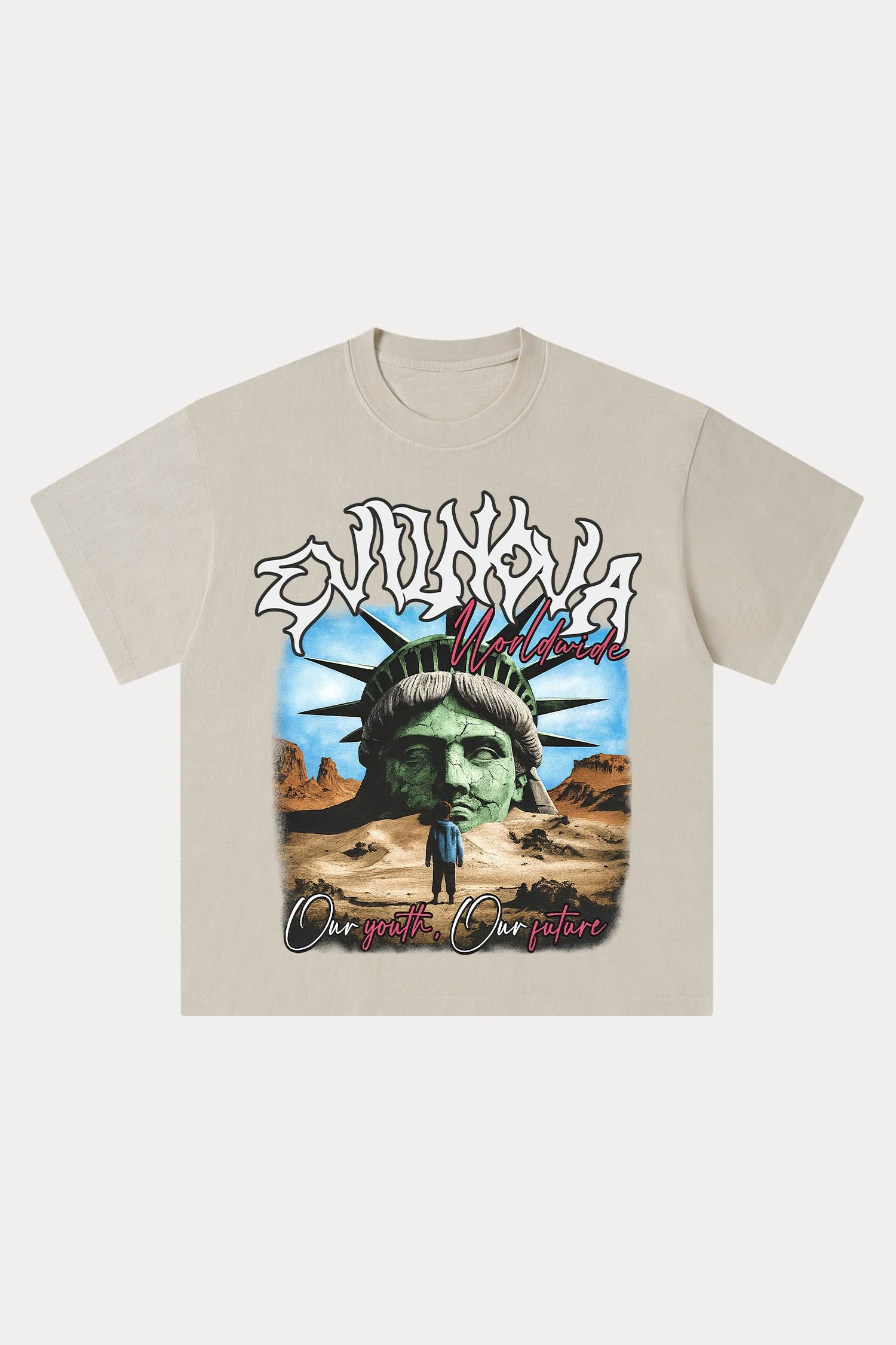 Evilnova Worldwide Washed Streetwear T-Shirt-Evilnova