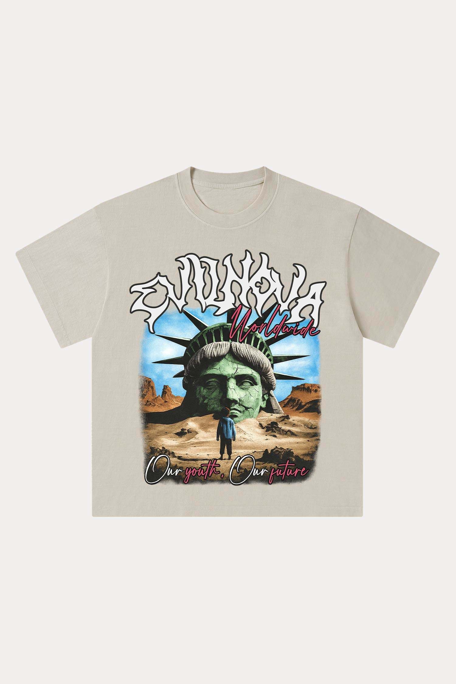 Evilnova Worldwide Washed Streetwear T-Shirt-Evilnova