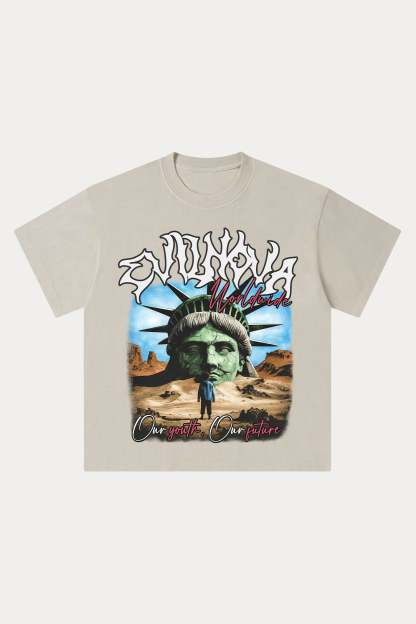 Evilnova Worldwide Washed Streetwear T-Shirt-Evilnova