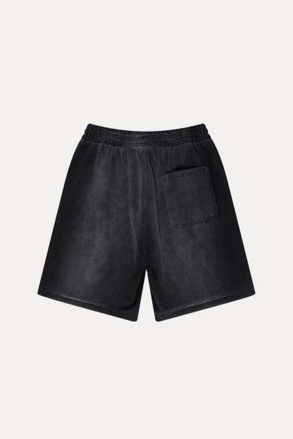 Evilnova Vintage Black Washed Distressed Tank Tops & Sweatshorts Set-Evilnova