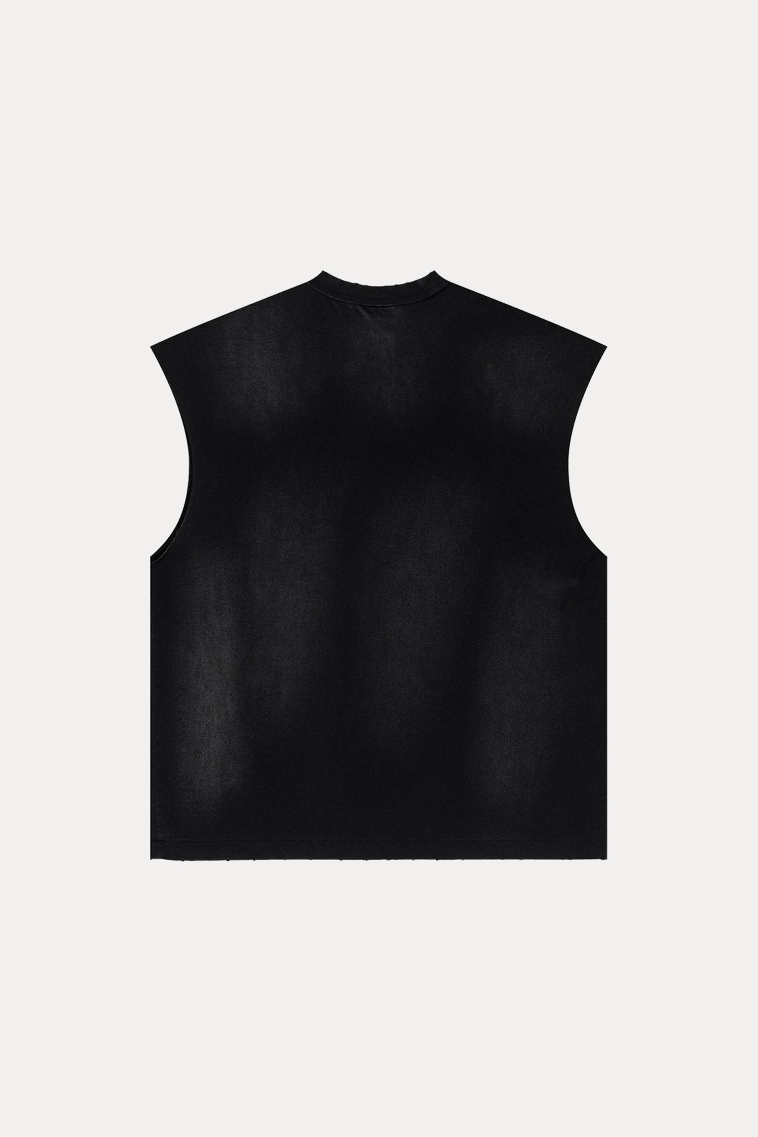 Evilnova Vintage Black Washed Distressed Tank Tops & Sweatshorts Set-Evilnova