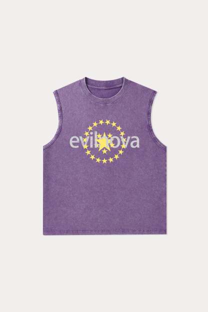 Evilnova Star Washed Tank Top-Evilnova