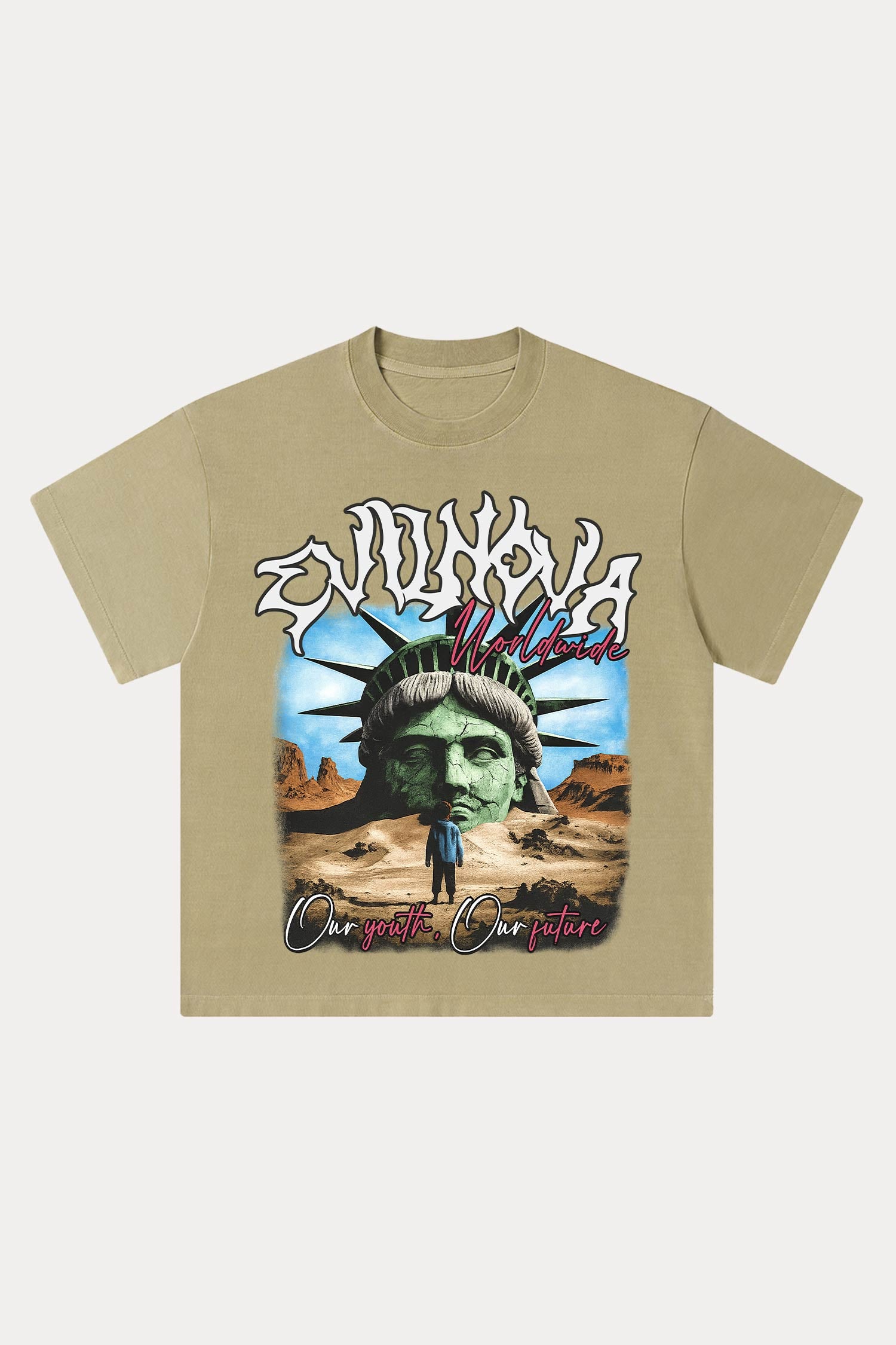 Evilnova Worldwide Washed Streetwear T-Shirt-Evilnova