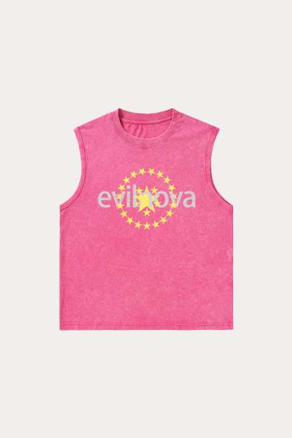 Evilnova Star Washed Tank Top-Evilnova