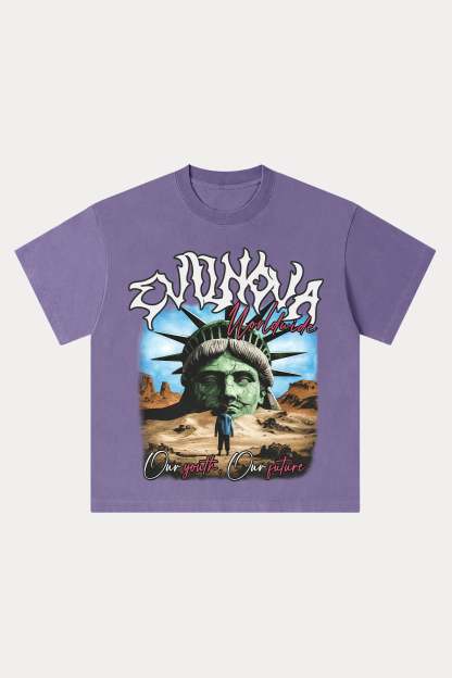Evilnova Worldwide Washed Streetwear T-Shirt-Evilnova
