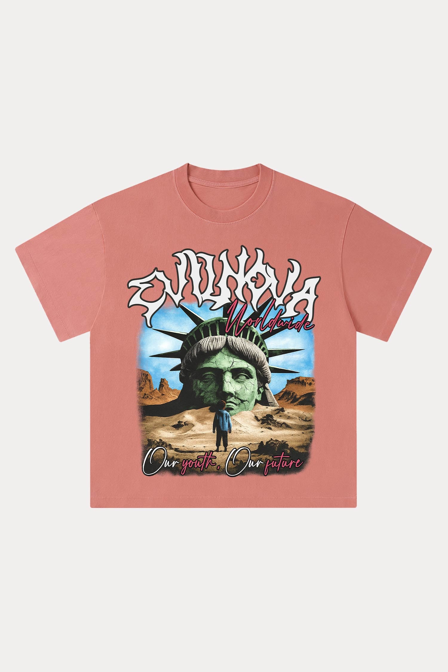 Evilnova Worldwide Washed Streetwear T-Shirt-Evilnova