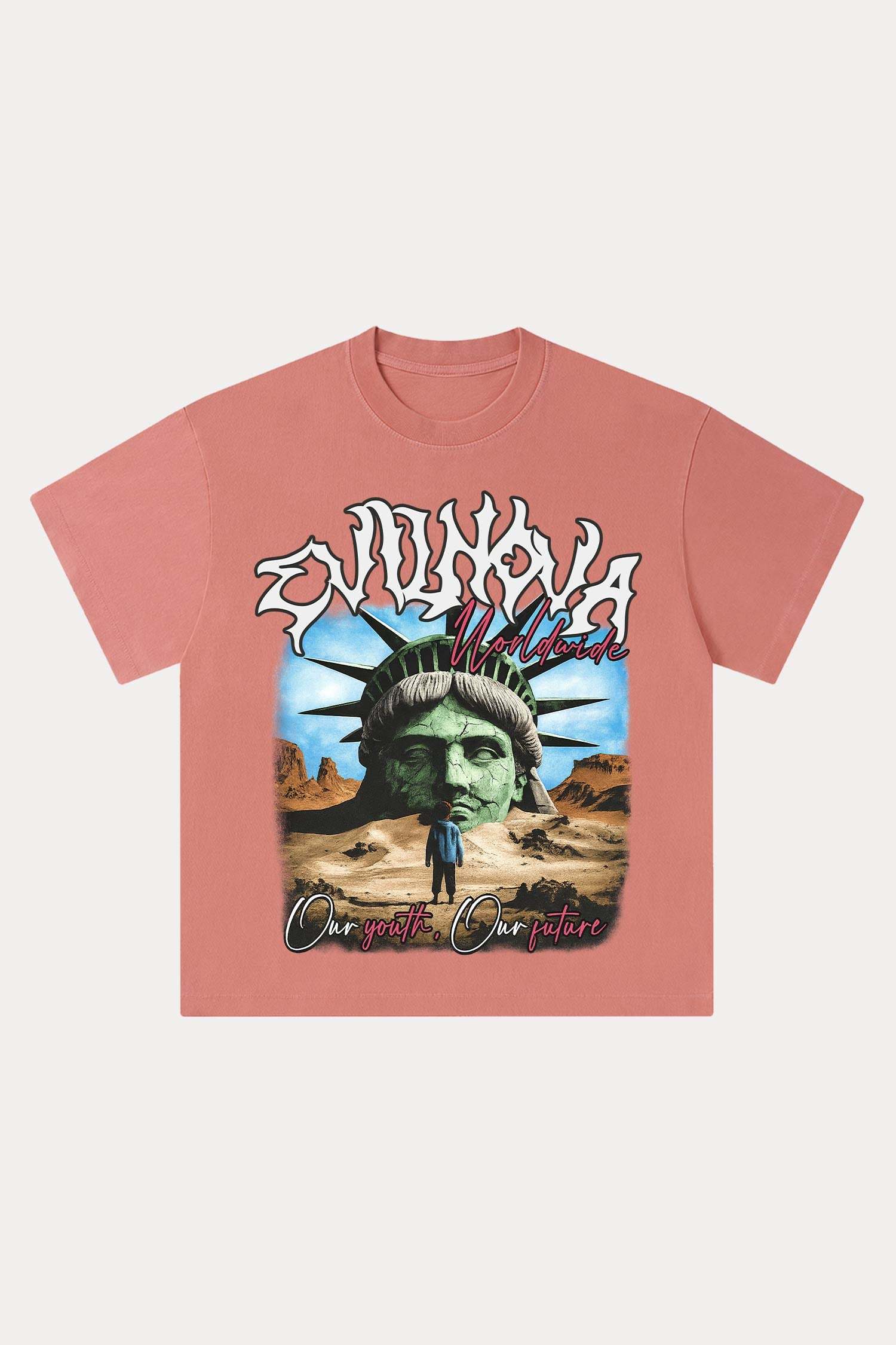 Evilnova Worldwide Washed Streetwear T-Shirt-Evilnova