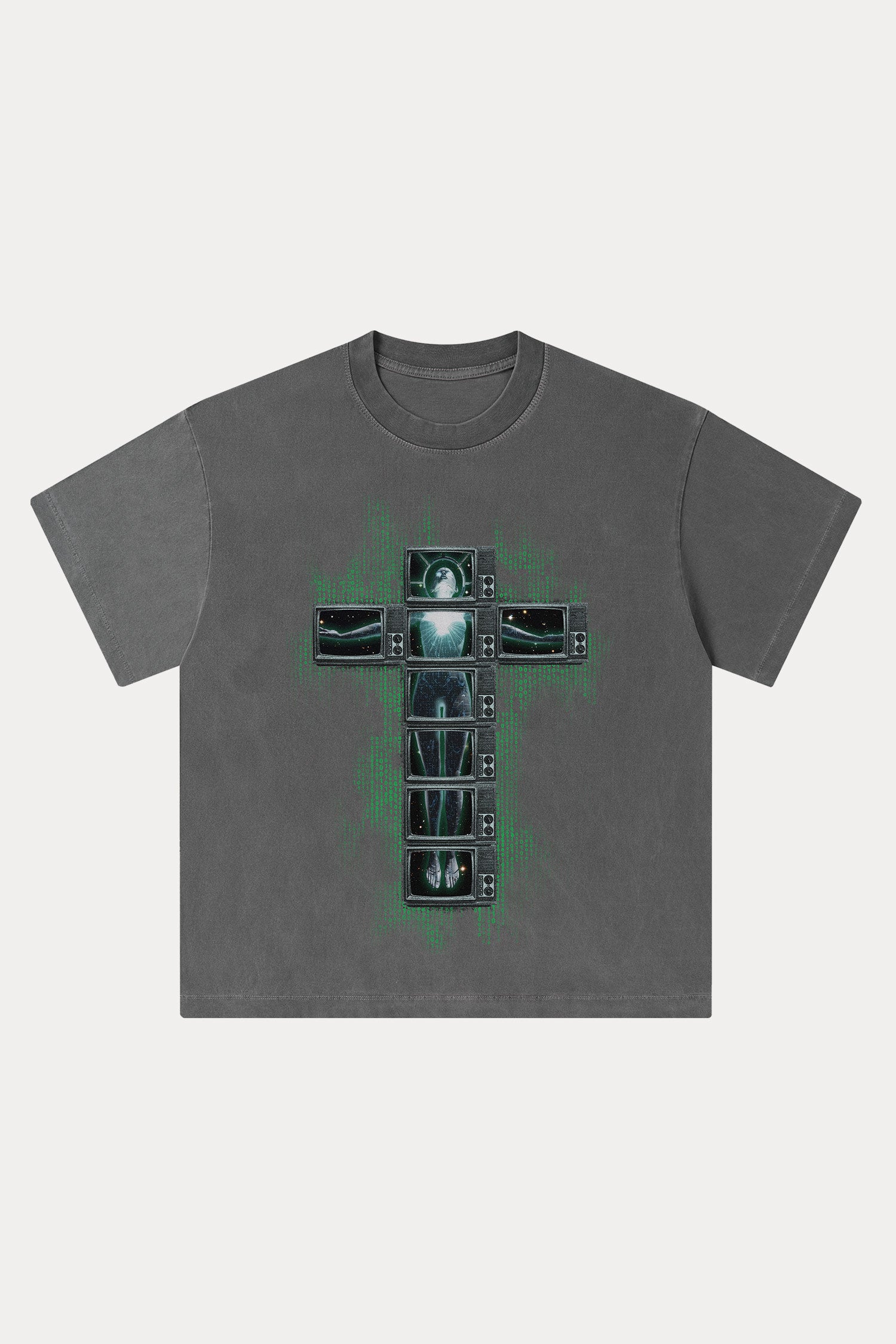 Evilnova Future Cross Washed Streetwear T-Shirt-Evilnova
