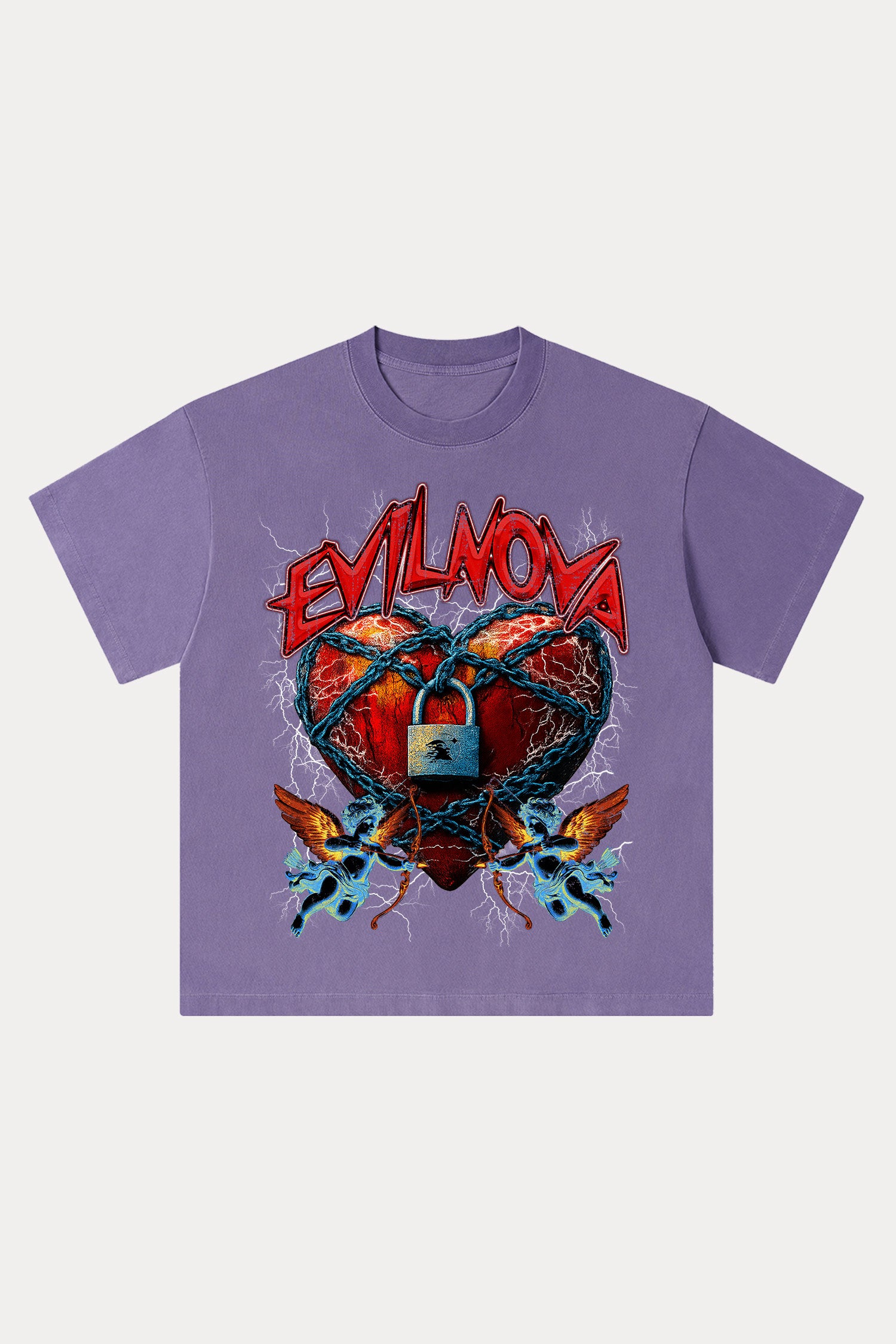 Evilnova Lock Washed Streetwear T-Shirt-Evilnova