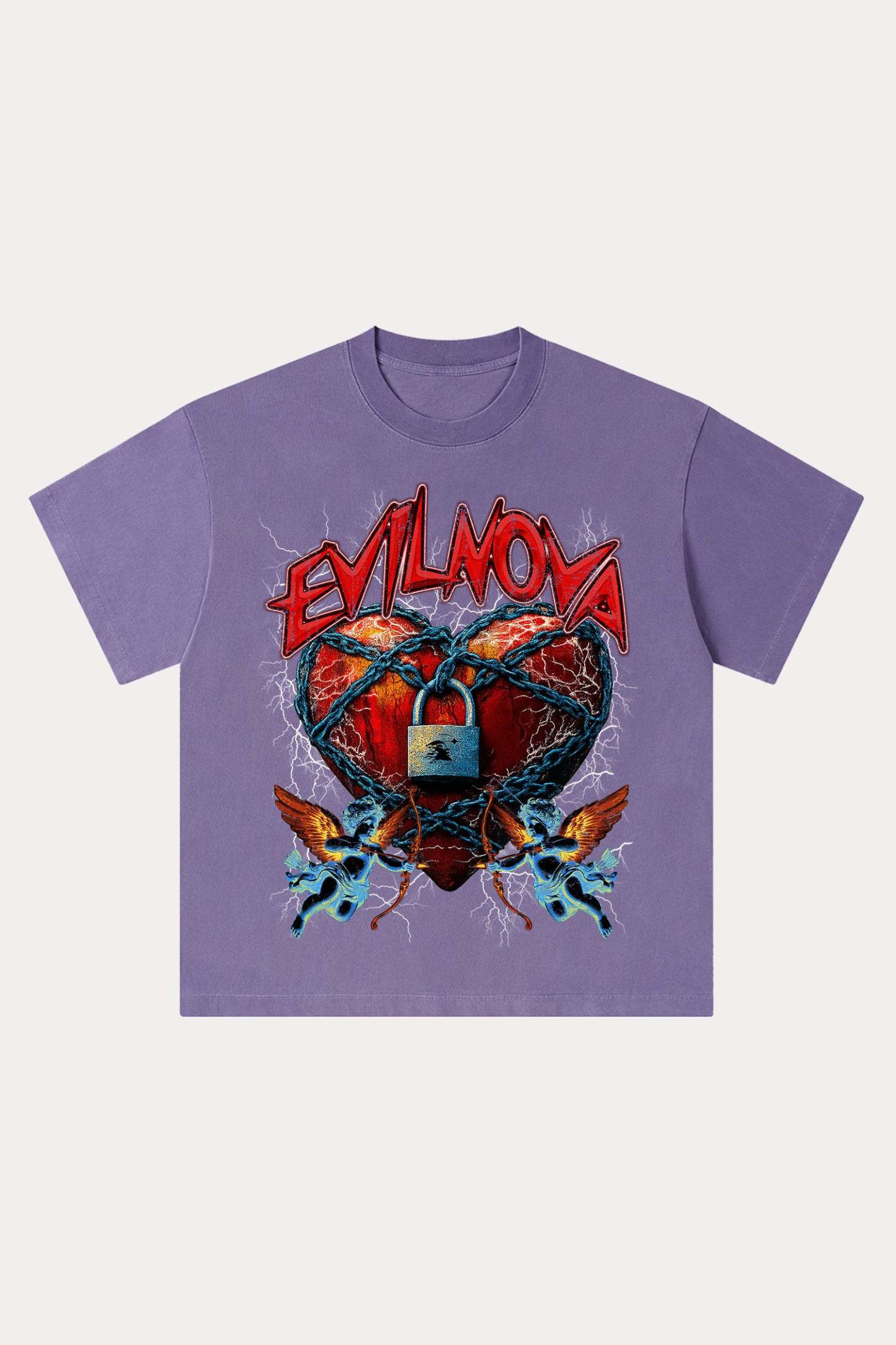 Evilnova Lock Washed Streetwear T-Shirt-Evilnova