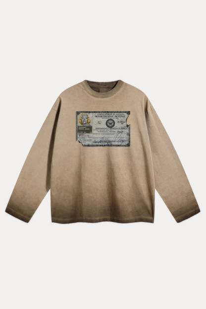 Evilnova Identity Distressed Washed Long Sleeve Tee-Evilnova