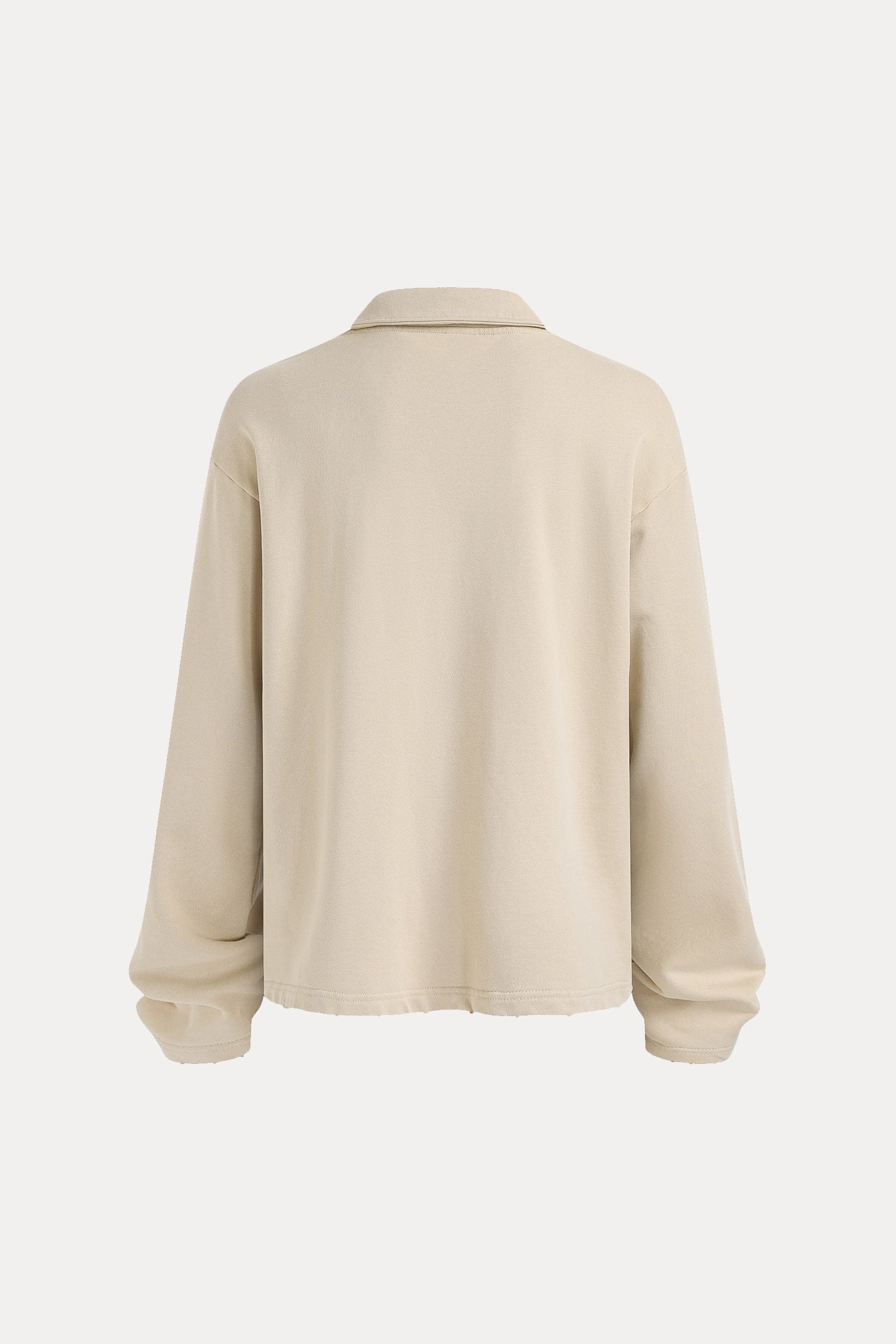 Evilnova Cyber Faith Crosses Distressed Edge Buttonless Long Sleeve Polo Shirt-Evilnova