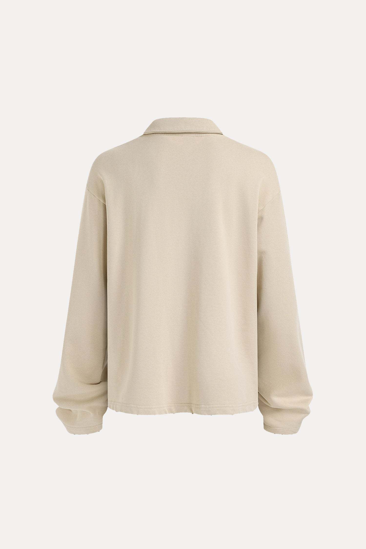 Evilnova Kill List Distressed Edge Buttonless Long Sleeve Polo Shirt-Evilnova