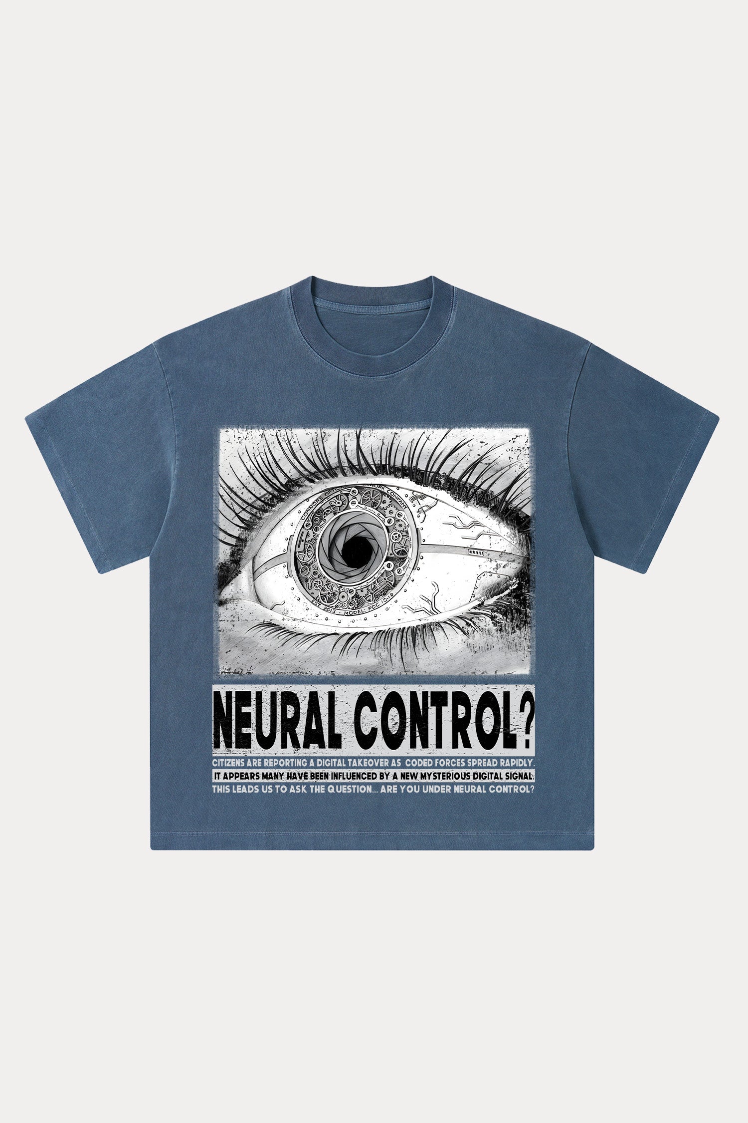 Evilnova Neural Control Washed Streetwear T-Shirt-Evilnova